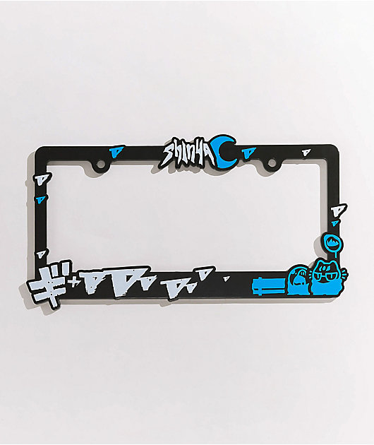 Shinya Jira And Maki Black & Blue License Plate Frame