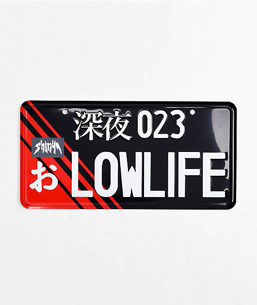 Shinya Lowlife Black License Plate | Zumiez