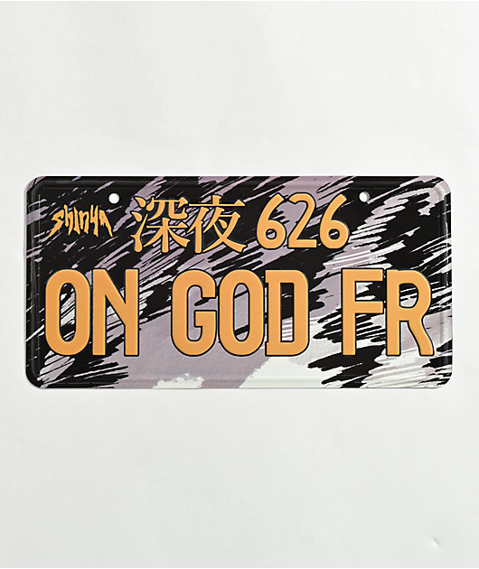 Shinya On God License Plate | Zumiez