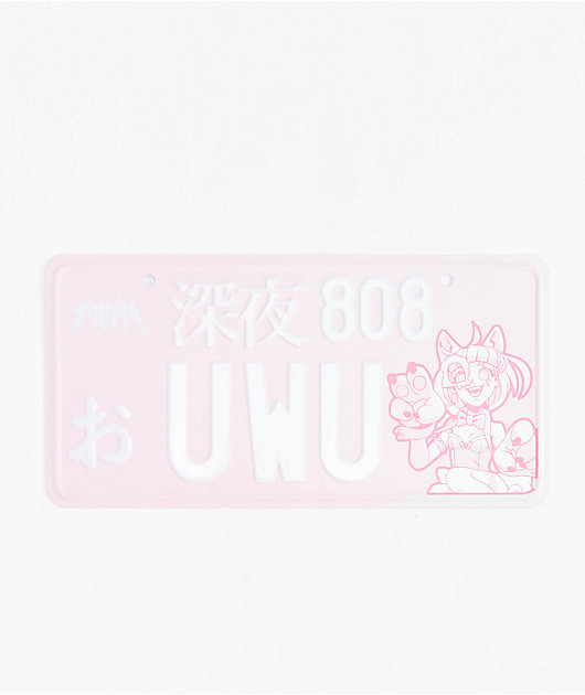 Shinya UWU Pink License Plate