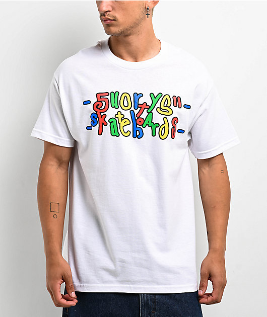 Shorty's F.U. Logo White T-Shirt | Zumiez