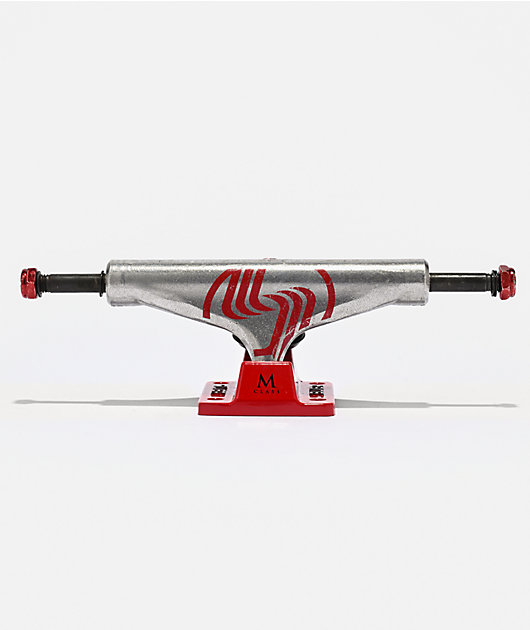 Silver M-Class Hollow 7.75" Raw & Red Skateboard Truck
