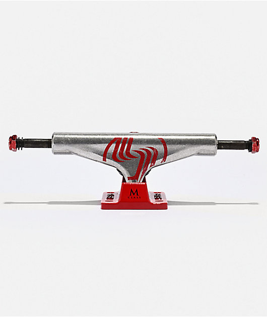 Silver M-Class Hollow 8.0" Raw & Red Skateboard Truck