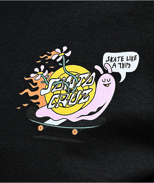 Skate Like A Girl x Santa Cruz Unisex Black T-Shirt