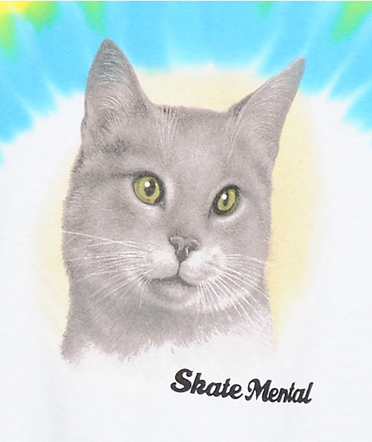 Skate Mental A Cat Tie Dye T-Shirt