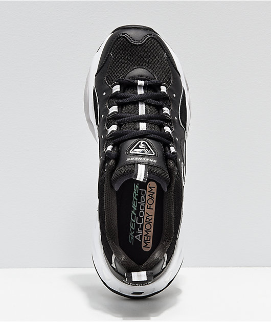 hacerte molestar concepto Cercanamente Skechers D'Lites 3.0 Wavy zapatos de ante negro y blanco