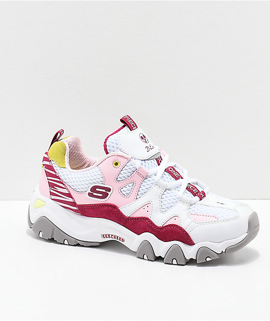 Skechers X One Piece D'Lites White Pink Shoes | lupon.gov.ph