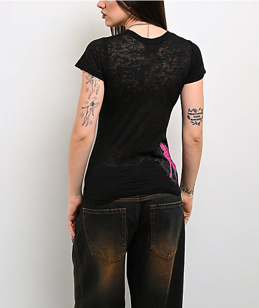Skin Industries Cascade Black Burnout T-Shirt