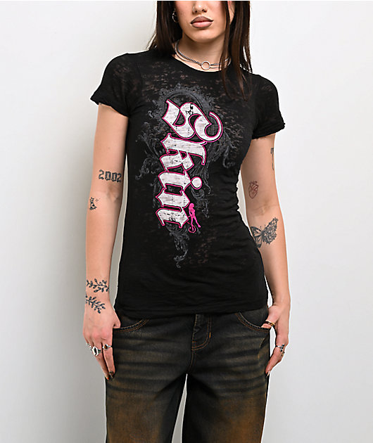 Skin Industries Cascade Black Burnout T-Shirt