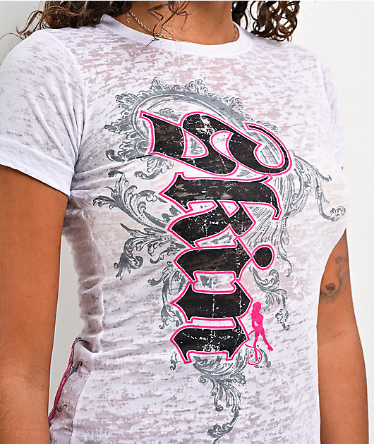 Skin Industries Cascade White Crop Burnout T-Shirt