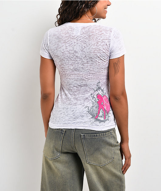 Skin Industries Cascade White Crop Burnout T-Shirt
