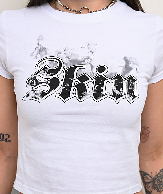 Skin Industries Smokey White Crop T-Shirt