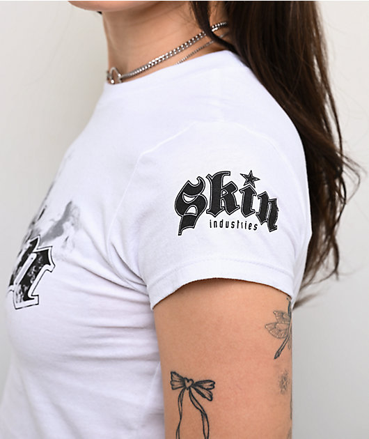 Skin Industries Smokey White Crop T-Shirt