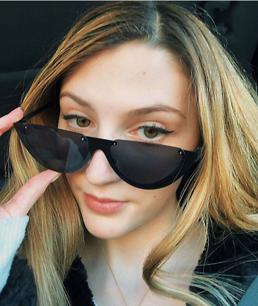 Skinny Matte Black Sunglasses
