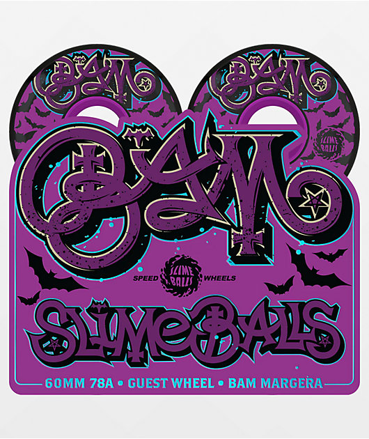 Slime Balls Bam Guest 60mm 78a Black Cruiser Skateboard Wheels