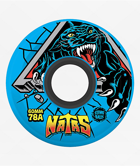 Slime Balls Natas Reissue 60mm 78a Blue Cruiser Skateboard Wheels