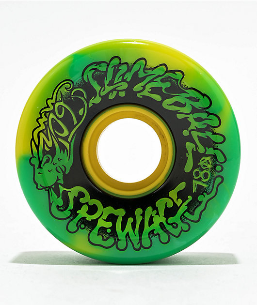 Slime Balls OG Slime Spewage 60mm 78a Green & Yellow Swirl