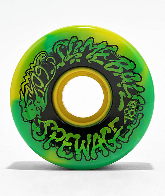 Slime Balls OG Slime Spewage 60mm 78a Green & Yellow Swirl Cruiser