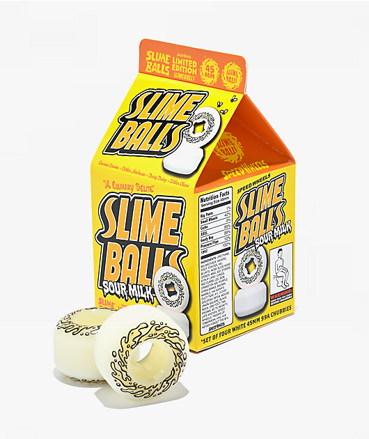 Slime Balls Sour Milk Mini Chubbies 45mm 99a White Skateboard Wheels