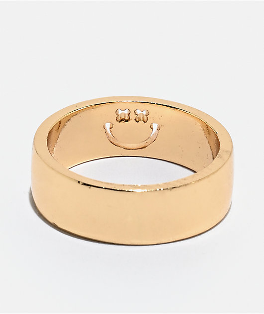 Smiley Cutout Band Gold Ring