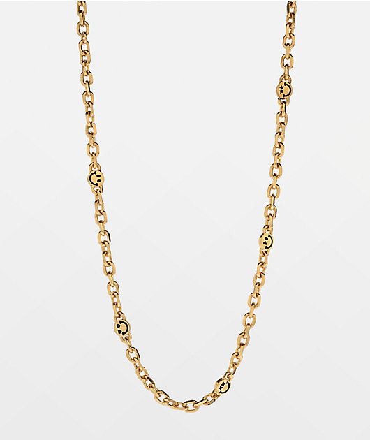 Smiley Cutout Finechain Gold Necklace