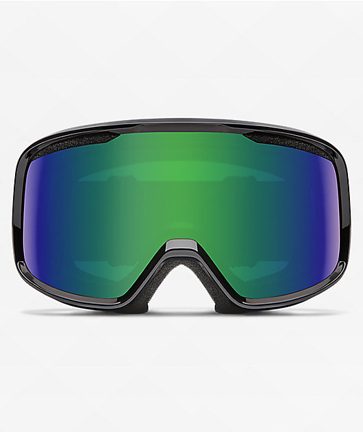 Smith Frontier Black Green Sol-X Mirror Snowboard Goggles Zumiez