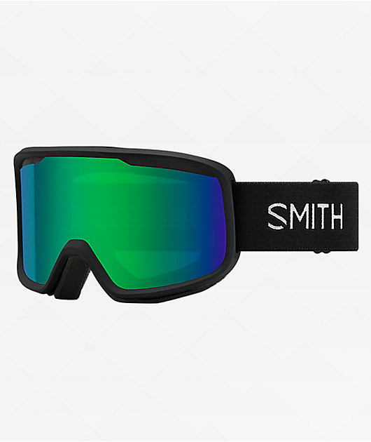 Smith Frontier Black & Green Sol-X Mirror Snowboard Goggles | Zumiez