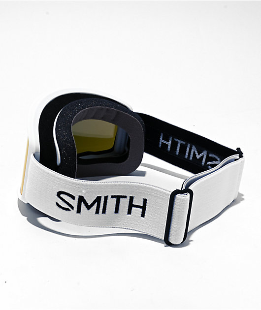Smith Tribute White & Red Sol-X Snowboard Goggles
