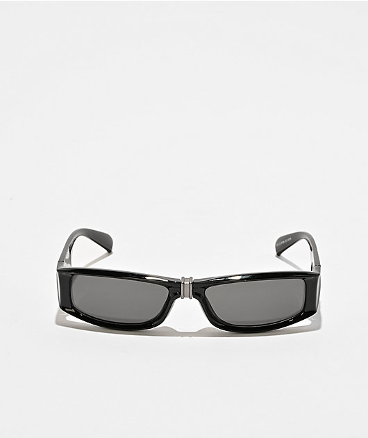 Smoke Lens Rectangle Black Sunglasses