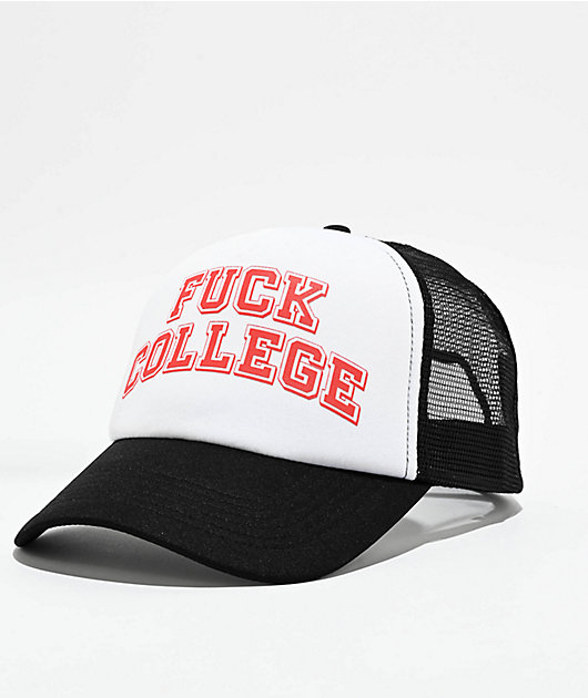 Some Kids Fuck College Black & White Trucker Hat