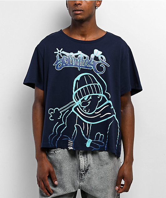 Southpole 125 Navy Boxy Crop T-Shirt | Zumiez