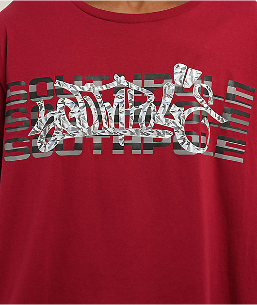 Southpole Box Red Boxy Crop T-Shirt | Zumiez
