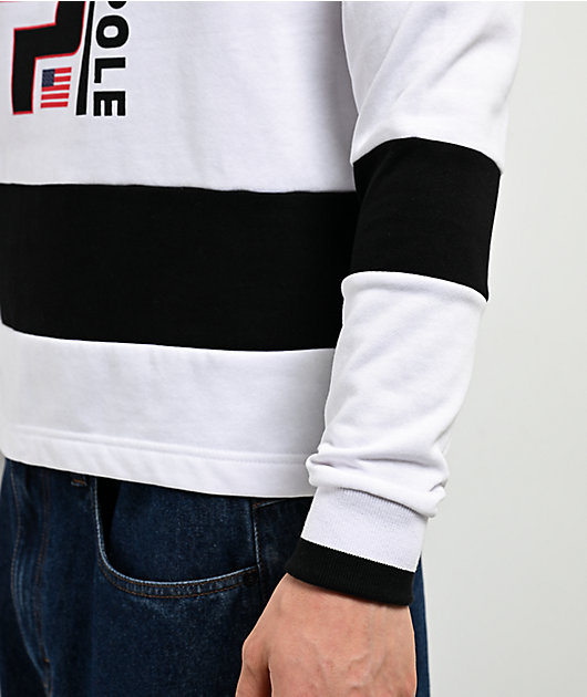 Southpole Logo White Long Sleeve Polo Shirt