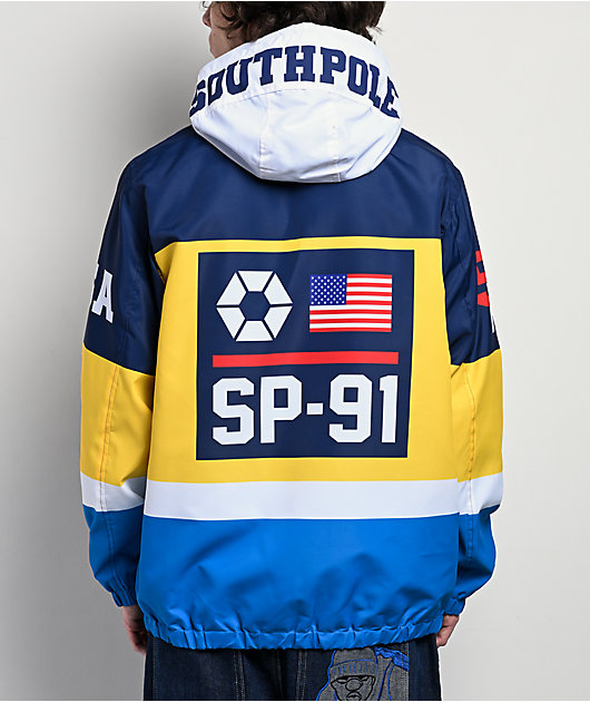 Southpole SP91 Navy & White Windbreaker Jacket | Zumiez