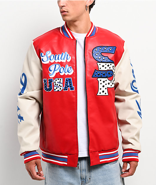 Southpole Stud Eagle Red, White & Blue Bomber Jacket | Zumiez