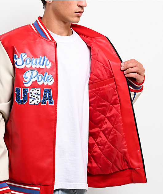 Southpole Stud Eagle Red, White & Blue Bomber Jacket | Zumiez