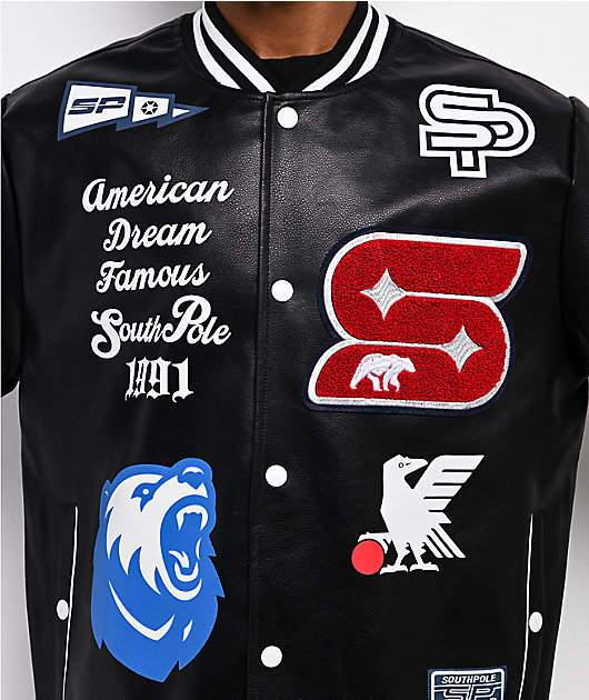 Southpole Varsity Black Bomber Jacket | Zumiez