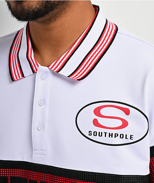 Southpole White & Red Polo Shirt | Zumiez