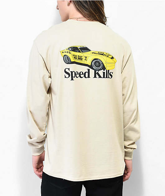 Speed Kills Full Send Natural Long Sleeve T-Shirt | Zumiez