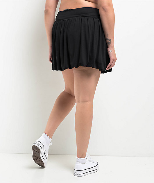 ★GANISONG★ Bubble Skirt_black GANNI Crinkled Taffeta Check Mini Bubble Skirt (Black) – CNCPTS