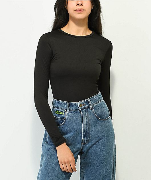 Spicychix Black Long Sleeve Bodysuit
