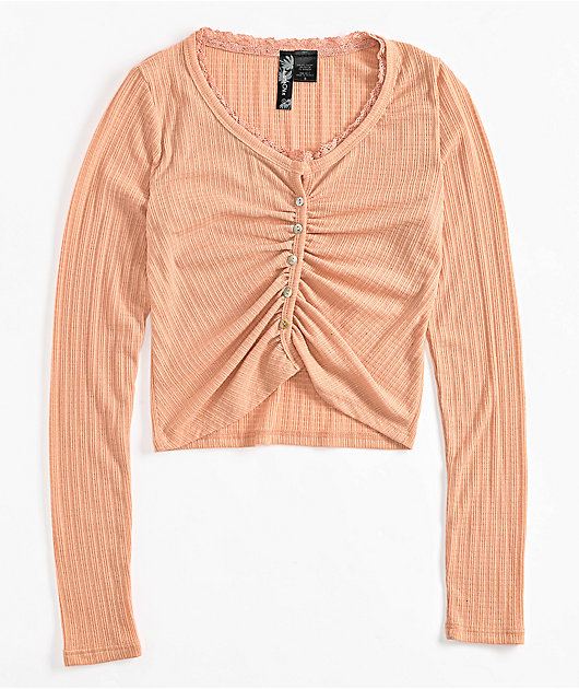 Spicychix Pink Button Up Long Sleeve Top