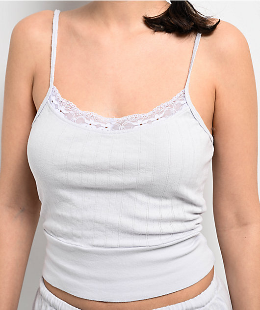 Spicychix Pointelle Light Blue Crop Tank Top