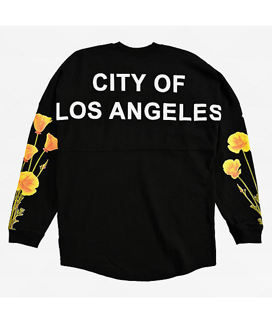 Spirit Jersey City Of Los Angeles Poppy Fields Black Long Sleeve T