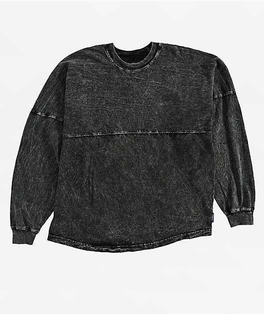 Washed Long Sleeve Tees - FAT Mean : Black