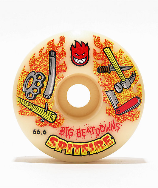 海外通販サイト ブランド Four Formula Beatdowns Big Spitfire 66.6mm Classic White 99a スケートボード