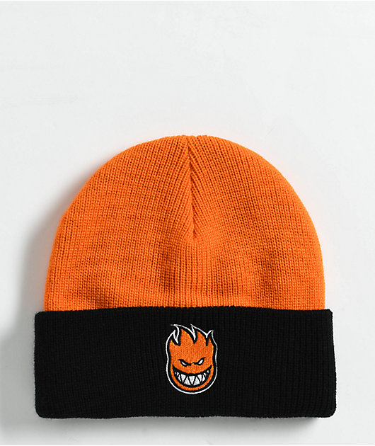Spitfire Big Head Black & Orange Beanie | Zumiez