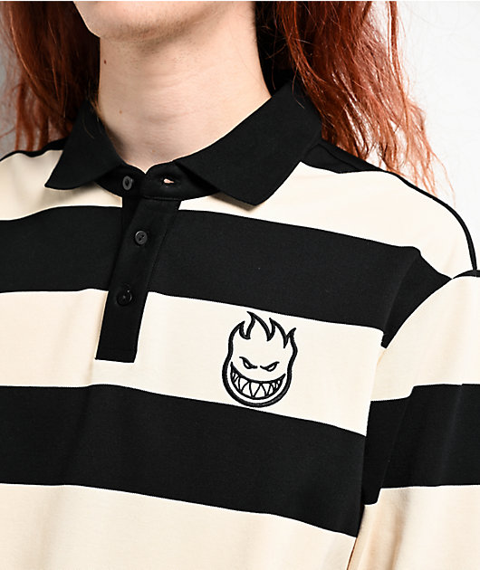 Spitfire Bighead Black & White Rugby Shirt | Zumiez