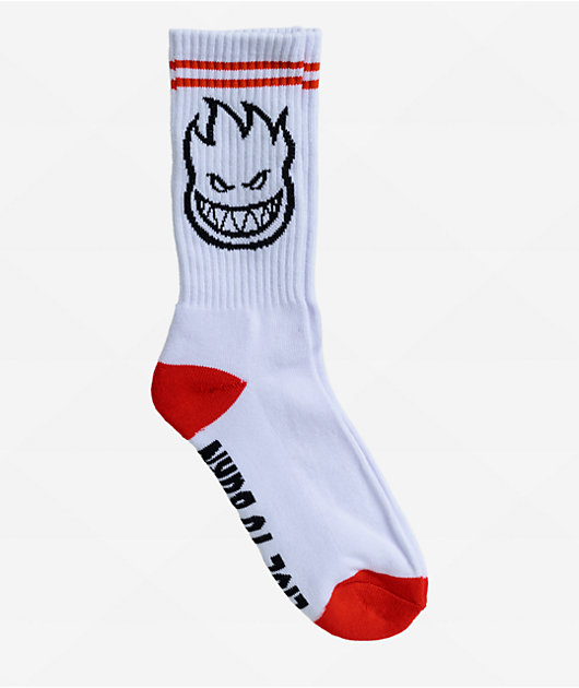 Spitfire Bighead White & Red Crew Socks