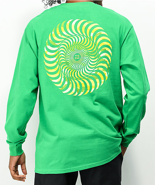 Spitfire Camo Classic Swirl Logo Green Long Sleeve T-Shirt